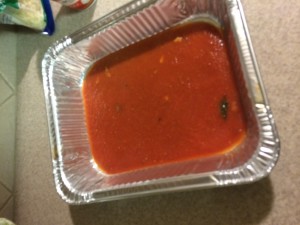 a THIN layer of sauce