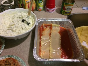 one layer of pasta