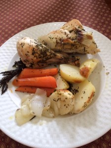 roasted chicken and potatoes