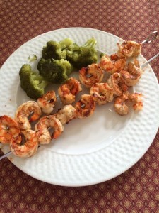 grilled shrimp on skewers