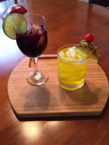 Sangria cocktail and rum punch