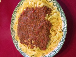 Bolognese serving