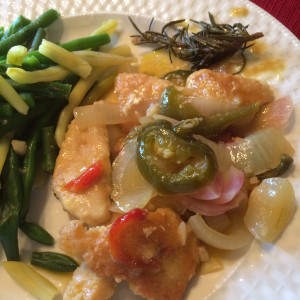 Chicken with vinegar peppers