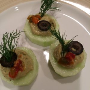 Cucumber with hummas