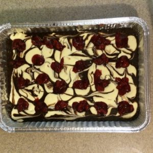 Cherry cheesecake brownies raw