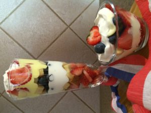Strawberry- blueberry trifle