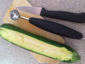 hollowed out zucchini