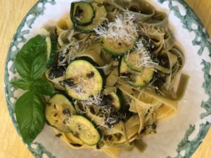 Tagliatelle with Zucchini and Broccoli Di Rapi