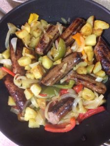 Sausage and potatoes and peppers