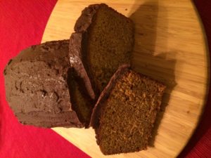 Spice cake and chocolate ganache frosting
