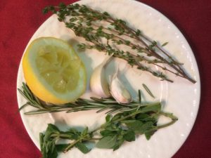 lemon and herbs