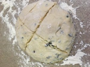 Soda bread, ready to bake