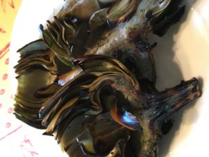 Grilled artichokes