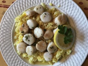 Scallops Sautéed in Butter, Lemon and White Wine
