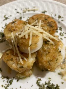 Parmesan Cheese Crusted Scallops