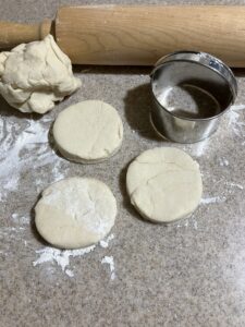 Baking-powder buttermilk biscuits prepped
