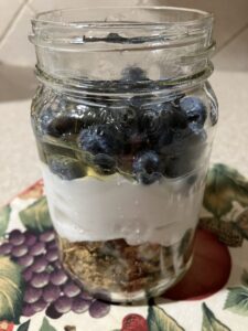 Yogurt fruit and honey parfait