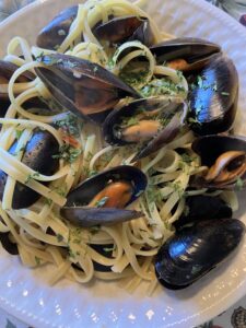 Mussels in white wine sauce